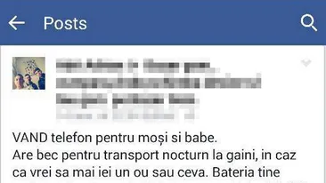 Are bec pentru transport norcturn la gaini Mai tare decat orice comedie! Cum vrea sa isi vanda un tanar telefonul pe Facebook