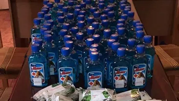Polițiștii i-au prins! Ce era, de fapt, în sticlele de spirt pe care le vindea o farmacie din Constanța