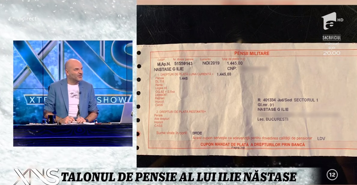 Dan Capatos a arătat în direct, la TV, cuponul de pensie al lui Ilie Năstase! Ce sumă e trecută pe act: “Este o umilință să îi dai…”