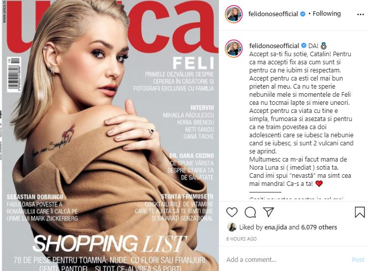 Feli Donose s-a logodit! Cum a cerut-o Cătălin de soție: “A luat-o pe Nora Luna în brațe și a venit la mine”