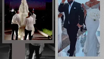 Primele imagini cu tortul de nuntă regal! Momentul i-a lăsat mască pe invitații lui Florin Salam și ai Roxanei Dobre