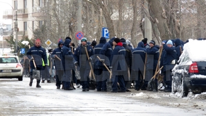 Imagini în premieră cu deţinuţii scoşi ”la zăpadă” de primăriţa Gabriela Firea! Sunt harnici la lopată!