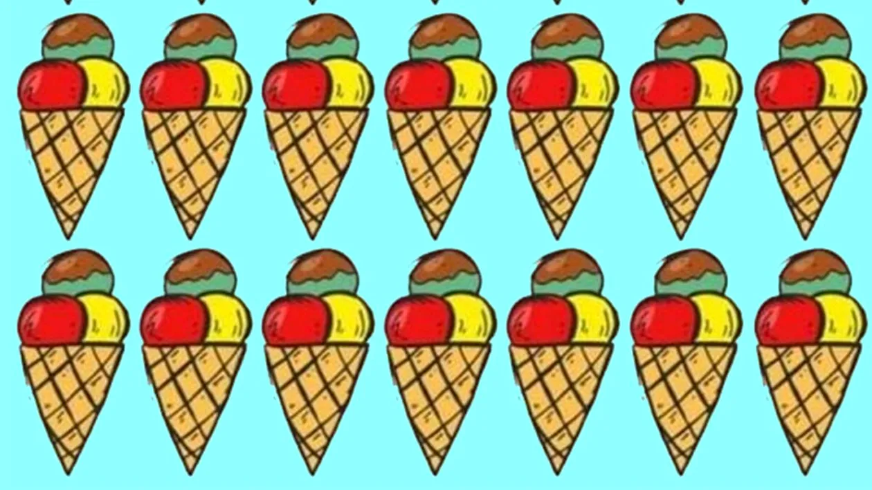 Test de logică | Găsiți înghețata diferită de celelalte!