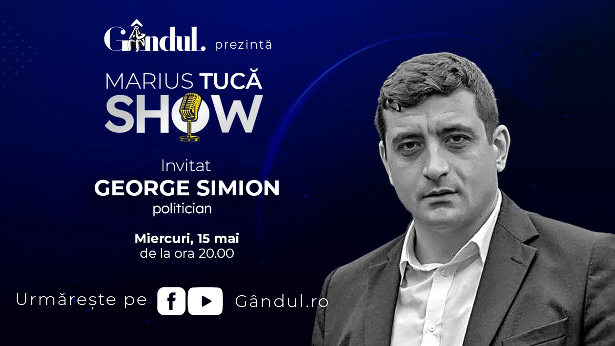 Marius Tucă Show începe miercuri, 15 mai, de la ora 20.00, live pe gândul.ro. Invitat: George Simion