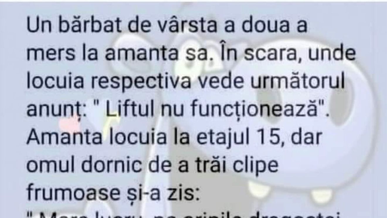 BANCUL ZILEI | Bărbatul de vârsta a doua și amanta de la etajul 15