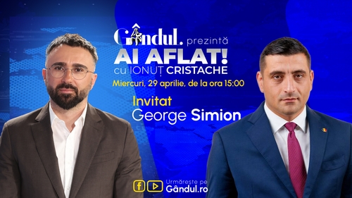 „Ai Aflat! cu Ionuț Cristache” începe miercuri, 29 aprilie, de la ora 15.00, live pe Gândul. Invitat: George Simion