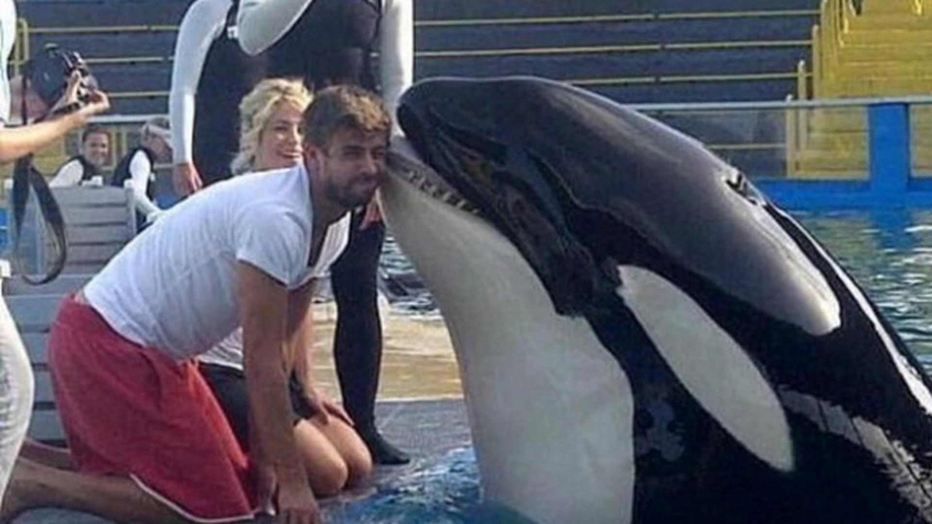Pique se distreaza cu Shakira, dar se pupa cu balena