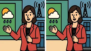Test de inteligență | Identificați cele 3 diferențe dintre cele două prezentatoare ale rubricii Meteo