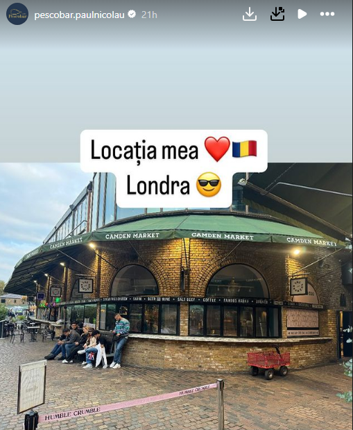 Pescobar și-a deschis restaurant în Londra /Foto: Instagram pescobar.paulnicolau