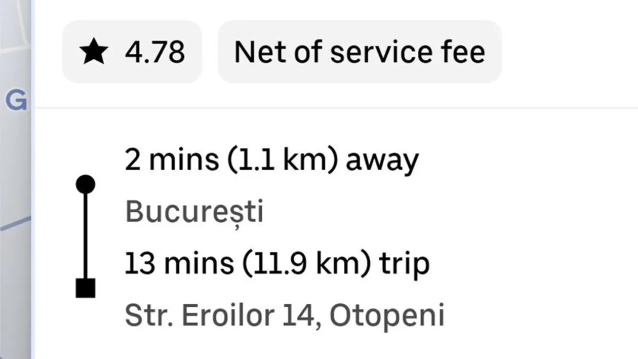 Cât a plătit un client pentru o cursă Uber de 12 km, din București până la Aeroportul Otopeni. Când a văzut tariful, a crezut că dă aplicația erori