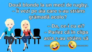 BANC | Ce discută două blonde la un meci de rugby