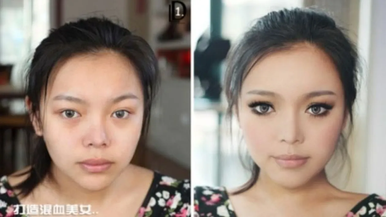 Dovada că machiajul face minuni! Cum arată aceasta tânără cu doar 15 minute inainte de a se lăsa pe mâna unui profesionist