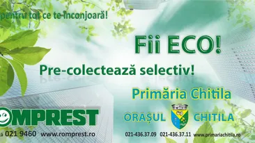 Campanie eco la Chitila! Locuitorii vor primi saci de precolectare selectiva