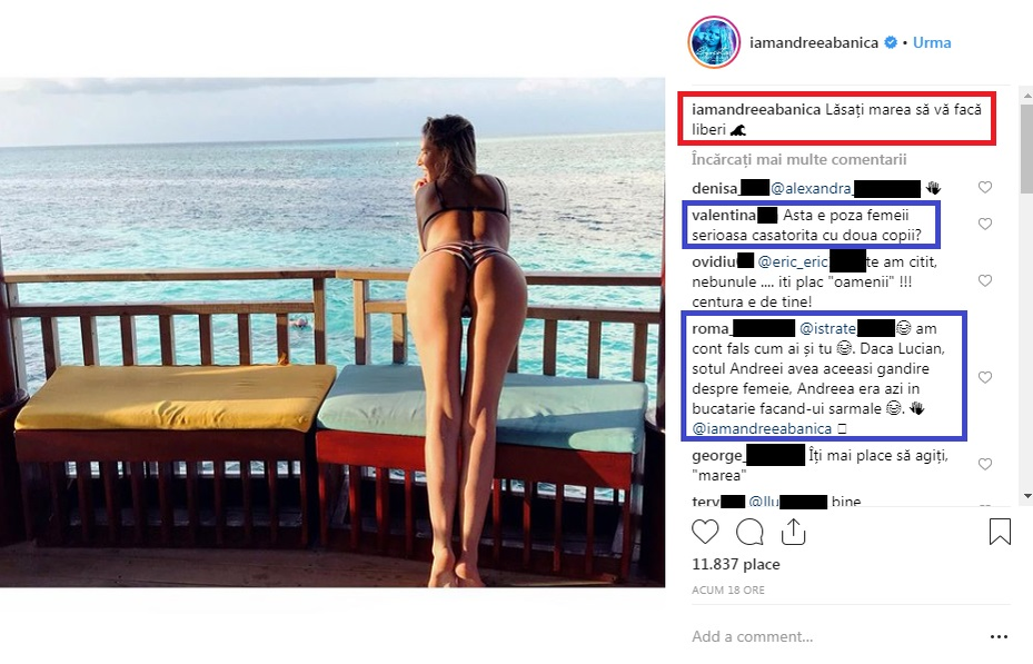 Nu are nicio rușine! Andreea Bănică, fotografiată dezbrăcată pe terasa hotelului