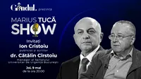 Marius Tucă Show începe joi, 9 mai, de la ora 20.00, live pe gândul.ro. Invitați: Ion Cristoiu și dr. Cătălin Cîrstoiu