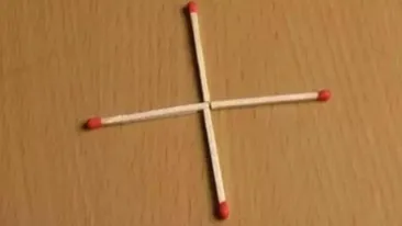 IQ test! Verifică dacă eşti un geniu. Mută un singur băţ de chibrit şi construieşte, astfel, un pătrat