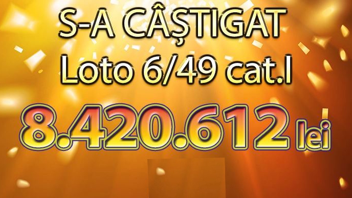 S-a câștigat marele premiu la Loto 6/49! Norocosul are acum pe numele lui peste 1,72 milioane de euro