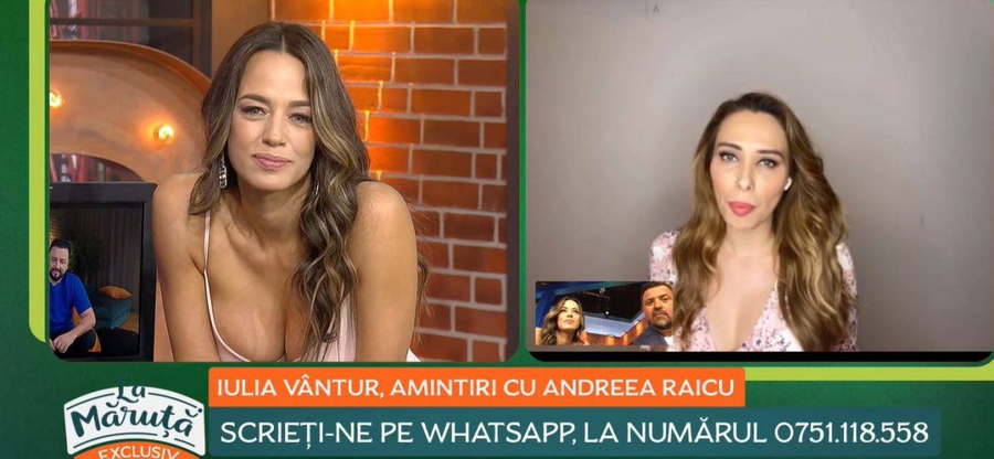 Andreea Raicu a lăsat să se înțeleagă în cadrul interviului de azi, oferit “La Măruță”, că i-a făcut cunoștință lui Salman Khan cu Iulia Vântur. Cele două sunt prietene foarte bune © captură video Pro TV
