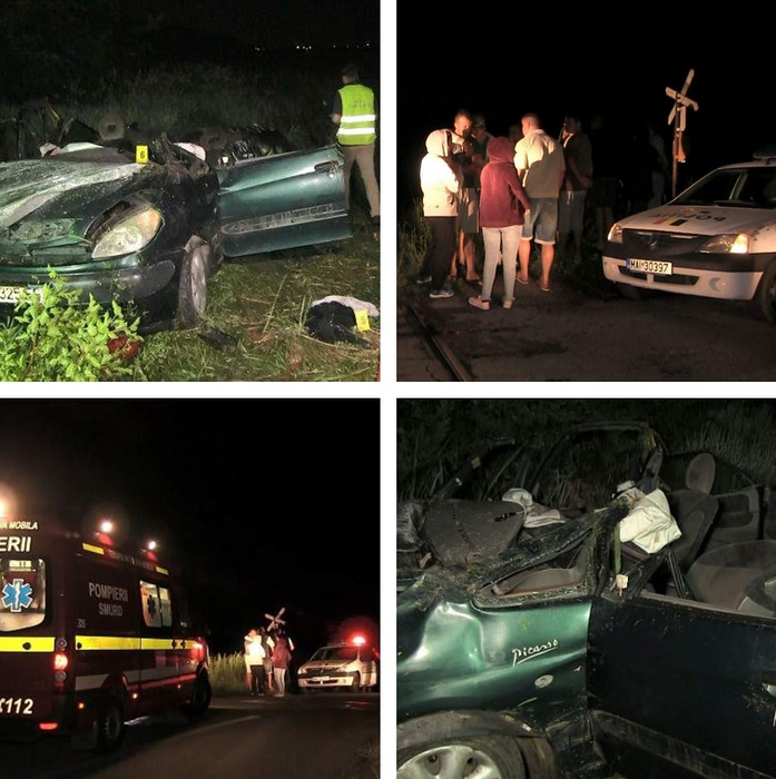 Cinci oameni au murit și un copil a supraviețuit în urma unui accident înfiorător! Mașina în care erau a plonjat zeci de metri  după ce s-a izbit de o cale ferată din Timiș