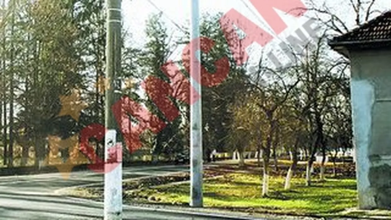 Stalp electric in mijlocul drumului