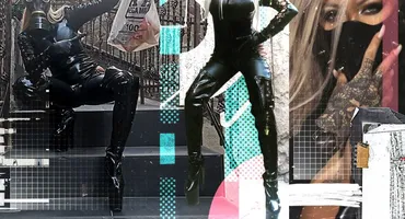 „Înghițitoarea de flăcări” a ieșit din casă mulată în latex negru, cu masca de gaze pe față și...