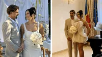 Răzvan Marin și Crina s-au căsătorit civil! Ianis și Elena Hagi, nași de cununie. GALERIE FOTO