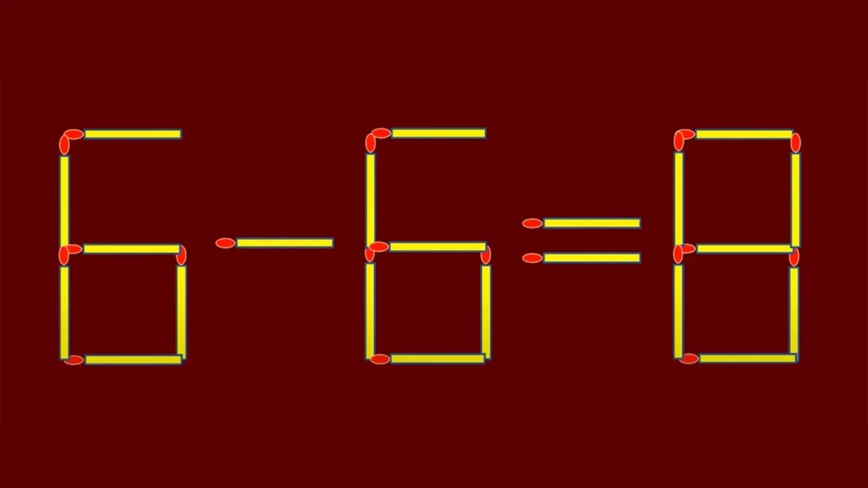Test de inteligență dificil | Corectați 6-6=8, mutând un singur chibrit!