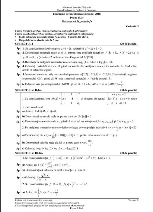 Subiecte BAC 2019. Ce poate pica la limba română și la matematică