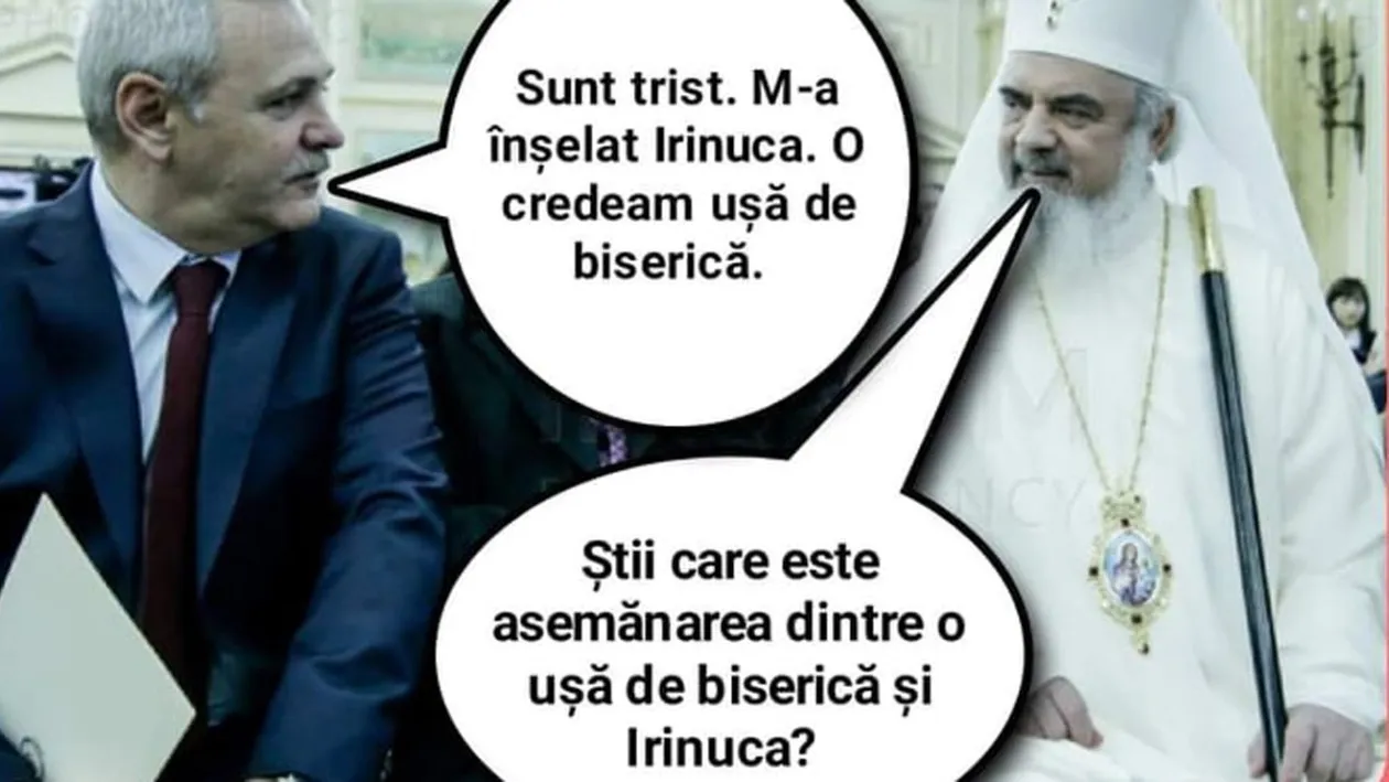 BANC | Discuție între Liviu Dragnea și Patriarhul Daniel: Care e asemănarea dintre o ușă de biserică și Irinuca?