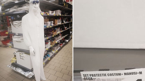 Un supermarket din România a scos la vânzare costume complete de protecție împotriva coronavirusului. De necrezut câți lei costă