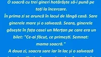 BANCUL ZILEI | O soacră cu 3 gineri hotărăște să-i pună pe toți la încercare