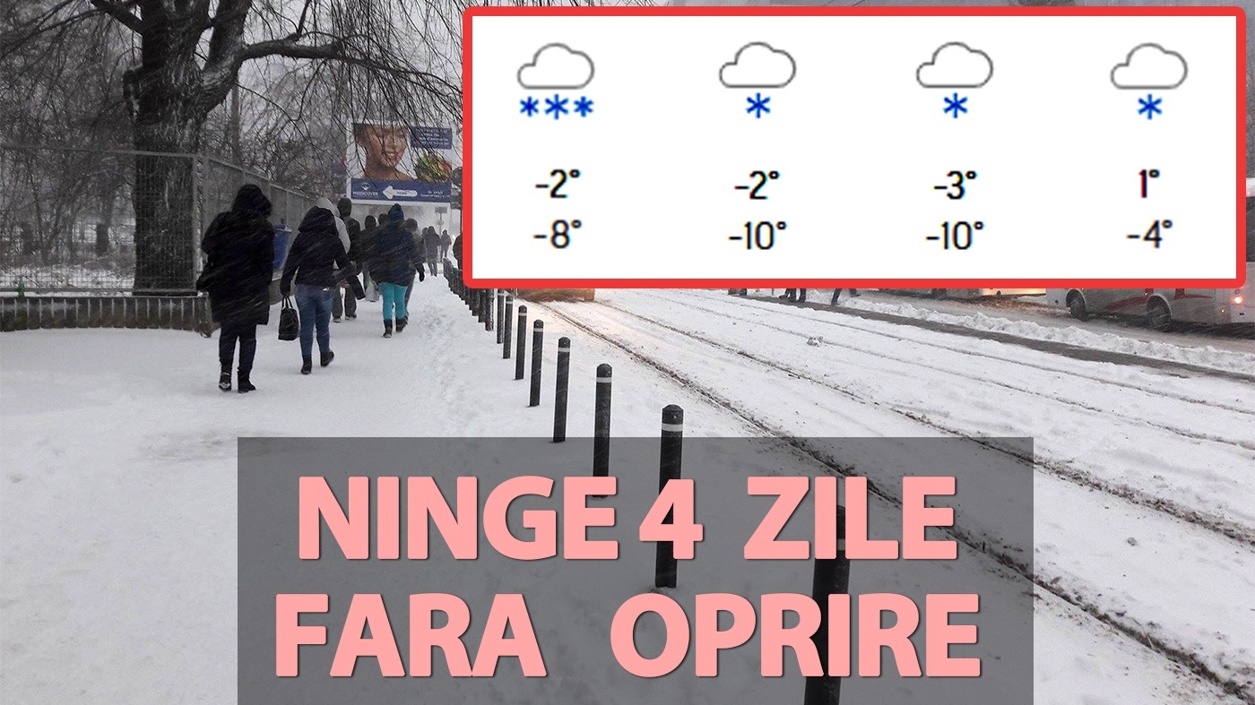 Orașul din România în care va ninge 4 zile fără oprire, potrivit meteorologilor Accuweather