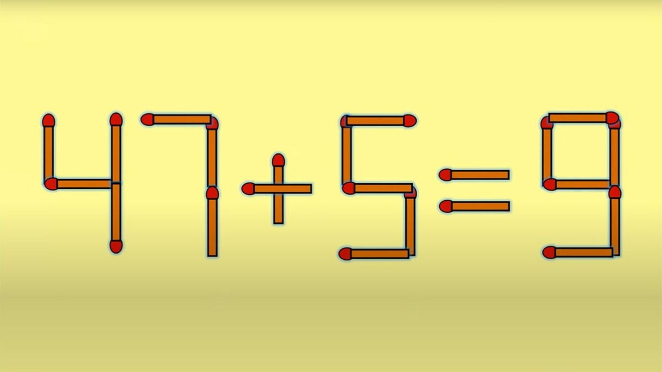 Test IQ exclusiv pentru genii | Corectați 47+5=9, mutând un singur chibrit!