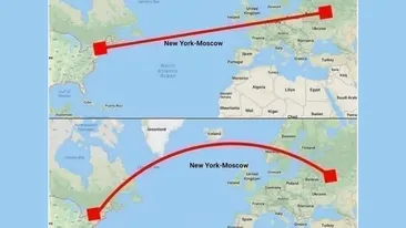 Motivul pentru care toate avioanele spre New York ocolesc prin Groenlanda. De ce nu merg în linie dreaptă, de fapt