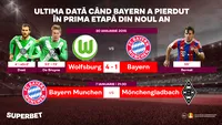 Bayern – Gladbach: 7 ani de la ultima înfrângere a bavarezilor în prima etapă a anului
