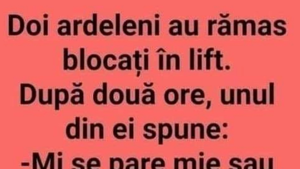 BANC | Doi ardeleni au rămas blocați în lift. După 2 ore, unul dintre ei spune: "Mi se pare mie sau.."