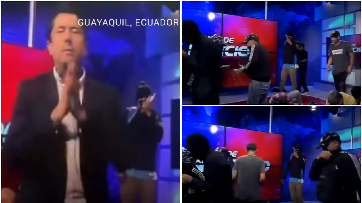 Coșmar pentru angajații televiziunii naționale din Ecuador. Rebelii au năvălit peste ei în studio. Țara e în plină revoluție. VIDEO