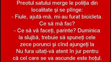 BANCUL ZILEI | Preotul și bicicleta furată
