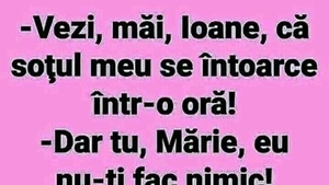 BANCUL ZILEI | "Ioane, soțul meu se întoarce într-o oră!"