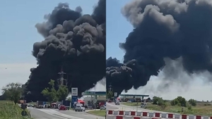Momente de panică în Constanța. O cisternă încărcată cu benzină a luat foc după un accident