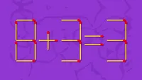 Test de inteligență | Mutați un singur chibrit pentru a corecta egalitatea 8+3=3