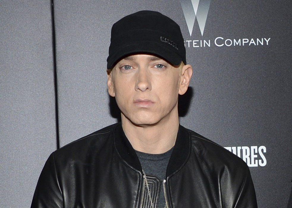 FILE - In this July 20, 2015, file photo, rapper Eminem attends the premiere of "Southpaw" in New York. Eminem released his new album âKamikazeâ on Friday, Aug. 31, 2018. (Photo by Evan Agostini/Invision/AP, File)