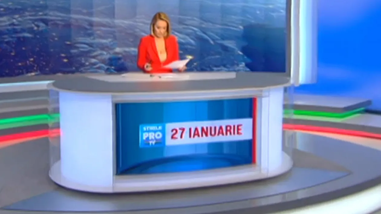 Buna seara, Romania! Buna seara Bucuresti! SI CHIAR A FOST BUNA! Andreea Esca, decolteu IMPRESIONANT la pupitrul Stirilor Pro TV