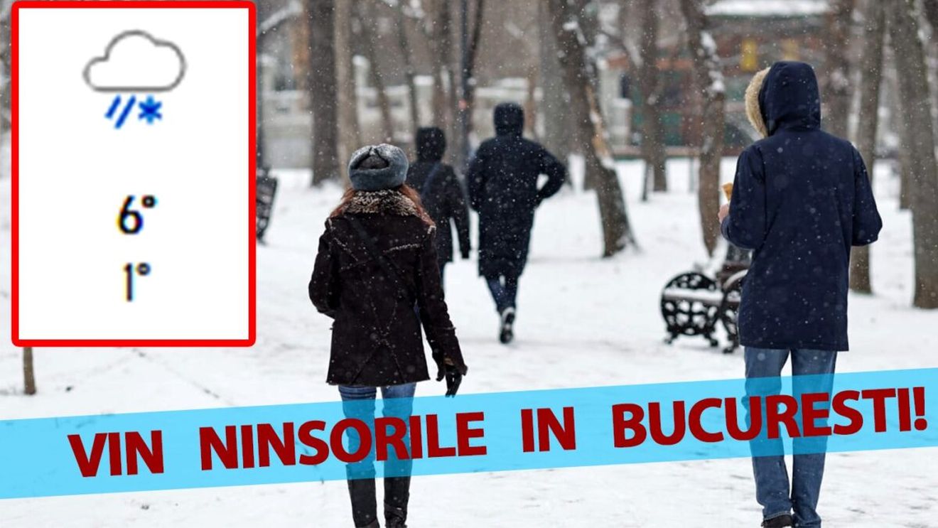 Vin ninsorile în București. Meteorologii Accuweather au schimbat prognoza: Pe ce dată ninge