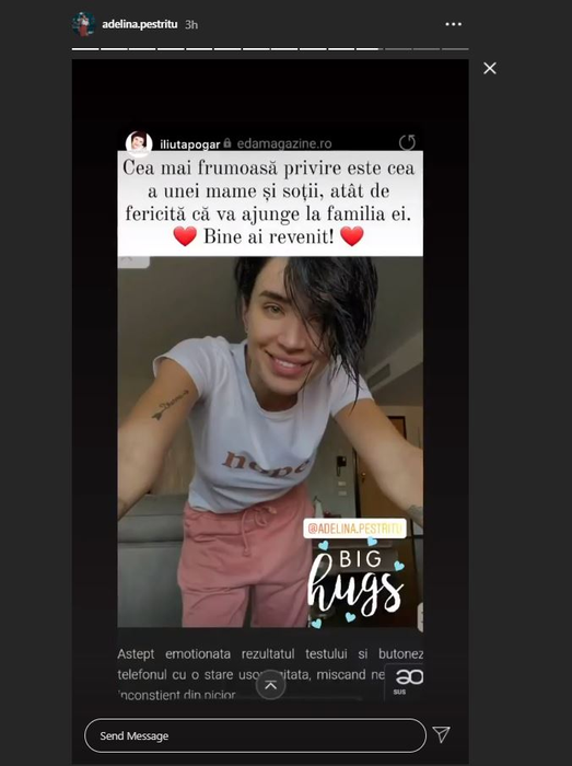 Adelina Pestrițu, rănită la mâna dreaptă după 14 zile de spitalizare + Ce surpriză i-a făcut Oana Roman