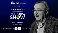 Marius Tucă Show începe marți, 3 octombrie, de la ora 20.00, live pe gândul.ro. Invitat: Ion Cristoiu