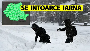 Prognoza ANM pe următoarele 2 săptămâni: Se întoarce iarna în România. Ninsori viscolite și temperaturi de -5 grade Celsius