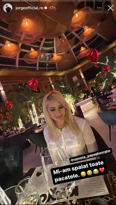 Ramona Prodea s-a bucurat de o cină romantică alături de Jorge (Foto: Instagram)