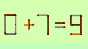 Test IQ cu chibrituri | 0+7=9 este greșit. Corectați egalitatea mutând un singur băț!
