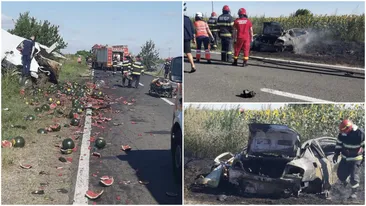 Tragedie în Teleorman! Doi șoferi au murit în urma unui accident violent. Traficul a fost blocat